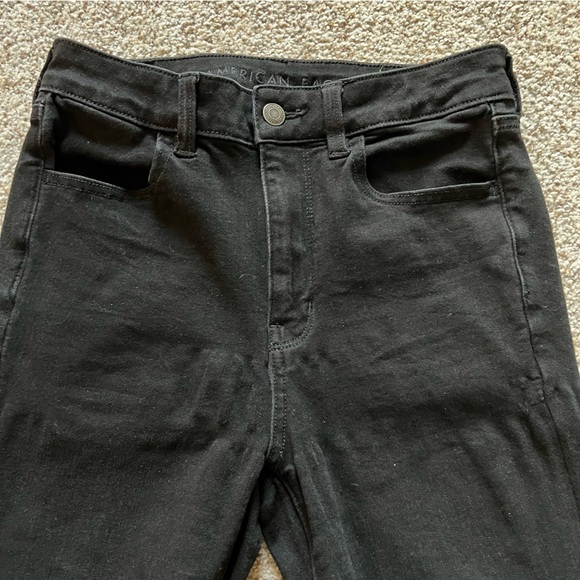 American Eagle 6 Short Black Super Hi-Rise Jeggings 360 Next level Stretch - Picture 4 of 8